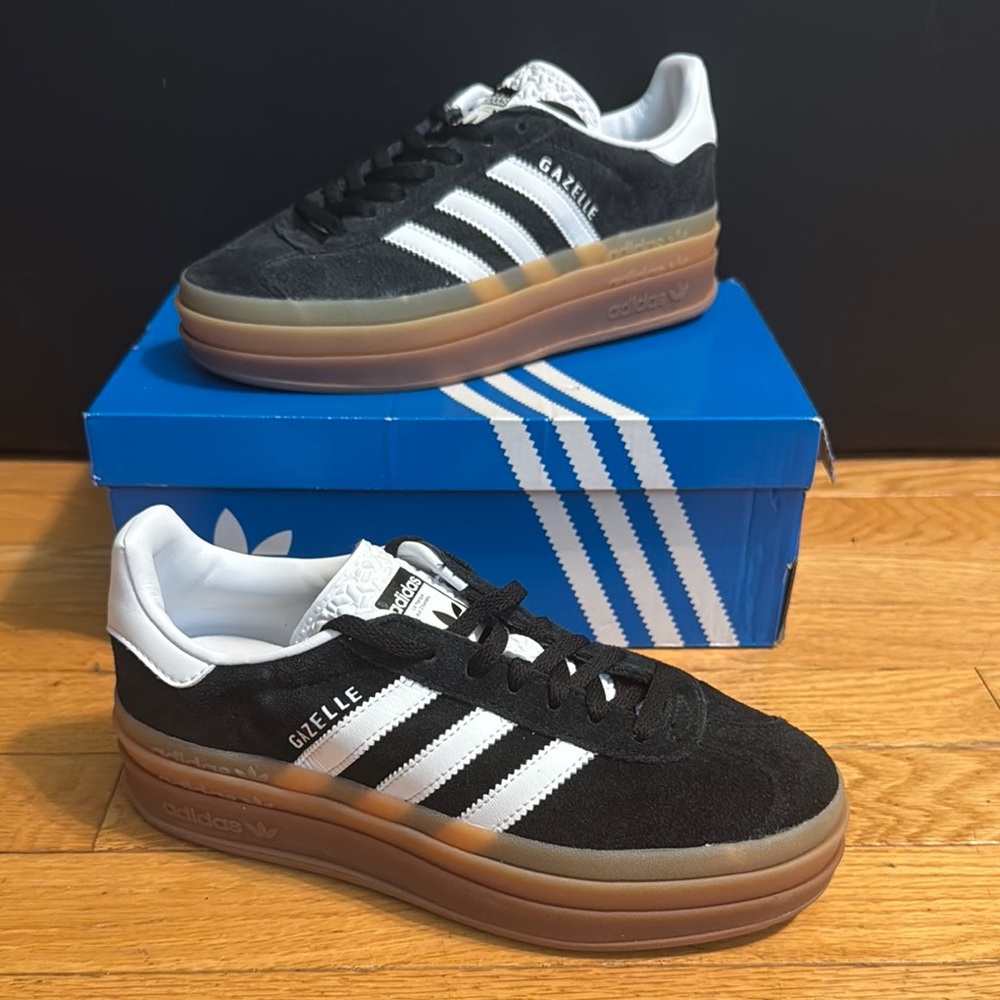 Adidas Gazelle Bold Black Gum, Women’s 6